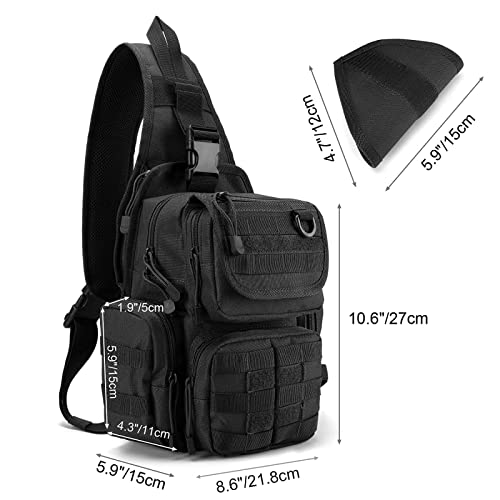 G4Free Tactical Edc Sling Bag Pack With Pistol Holster Sling Shoulder Assault Range Backpack For Concealed Carry(Black) Medium #TOP3