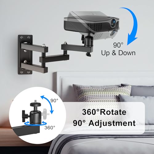 Soporte de Pared para Proyector Ajustable 360 Grados con Tornillo de 1/4 Metal 2