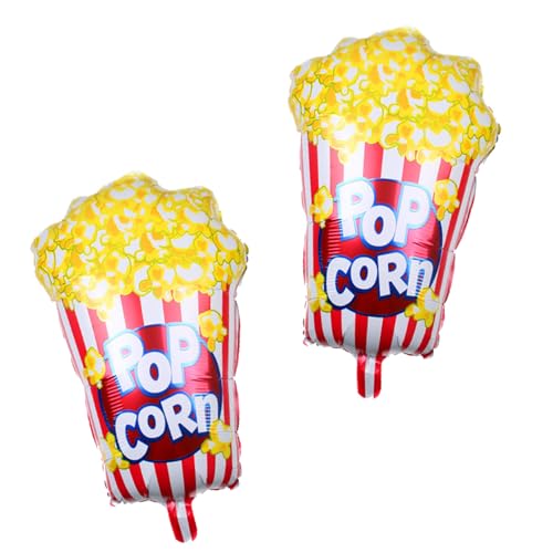 Image of 2pcs Popcorn Party Balloons Movie Night Party Balloons for Birthday Baby Shower Wedding Decoration 25.5 x 17.7 Inch