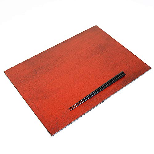 未使用!!両面使える布貼り木製漆塗り長角敷膳 4枚（根来塗り・曙塗り） Amazon｜両面 長角敷膳 布貼り 根来 曙 木製 漆器 漆塗り お膳