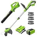 Greenworks 40V 13-Inch Cordless String Trimmer/Edger and Leaf Blower Combo Kit + 3 Bonus Spools, 2.0Ah Battery and Charger Included