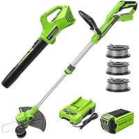Greenworks 40V Trimmer/Edger & Leaf Blower Combo Kit w/ 3 Spools, Battery & Charger only 9.99: eDeal Info