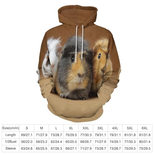 Sweat à capuche cochon d'inde avec impression numérique 3D premium et cordon ajustable - 3