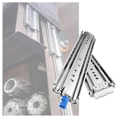 ZOCWJK Full Extension Ball Bearing Drawer Slides, with Smooth Sliding System Side Mount Metal, Pull-Out Damping Concealed for Stairs Base Cabinets Shoe Cabinets,Silver-Closed Length- 35.56cm