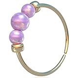 Cute Gold Nose Ring - Handmade Comfortable 14k Gold Nose Ring with Pink Opals - Hypoallergenic 7mm Thin 24 Guage Gold Piercing Hoop