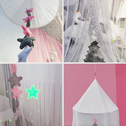 Twin Bed Canopy For Girls Room -White Round Hanging Canopy -Princess Canopy For Girls Bed- Kids Canopy -Toddler Bed Canopy For Girls Bed Canopy -Kids Bed Canopy -Drawstring Bag Included #TOP7