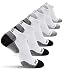 MIRMARU 401L High Performance 6 Pairs Low Cut Athletic Running Cushion Socks (3W/Black,3W/Grey)
