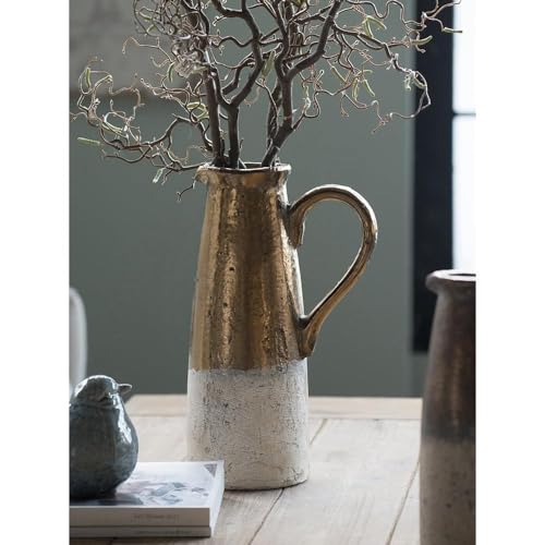 A&B Home Farmhouse Pitcher Vase - Decorative Candia Ceramic Flower