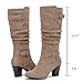 Ruiee Women's Slouchy Knee High Boots with Chunky Heel, Pointed Toe, Comfortable and Fashionable Fall Winter Boots for Women.230301 Brown MF Size7