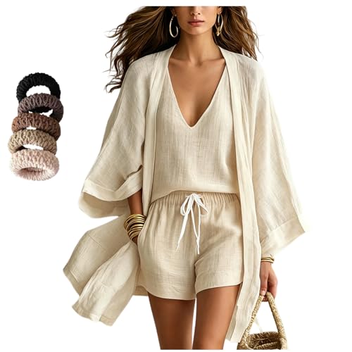 Conjunto de tres piezas INLANDSIS de capas ligeras e informales con pantalones cortos ajustables