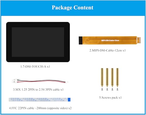 Image of 7inch DSI Capacitive Touch Screen Compatible with Raspberry Pi 5 /4B /3B+ /3B /RK3506-Lyra /RK3576 /ESP32-P4, 720x1280 IPS Display, 10-Point Touch, Anti-Fingerprint Process