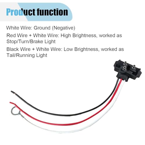 Image of 4PCS 3 Pin Truck Trailer Light Connector, 3 Prong Pigtail Harness Molded Fit for Sealed 4 inch Round Lights & 6 inch Oval Lights, Right Angle 3 Wire Plug 18AWG for Stop Turn Tail Brake Backup Light