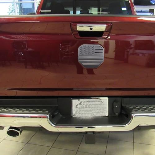 Image of American Flag Rear Tailgate Emblem Badge Compatible with Dodge Ram 2019-2020 1500 2500 3500 Matte Black