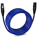 LyxPro Balanced XLR Cable 30 ft Premium Series Professional Microphone Cable, Powered Speakers and Other Pro Devices Cable, Blue