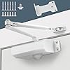 Automatic Door Closer for Home with Hold Open, Heavy Duty Adjustable Hydraulic Door Soft Closers, Self Closing Door Mechanism, Easy Install (Small White)