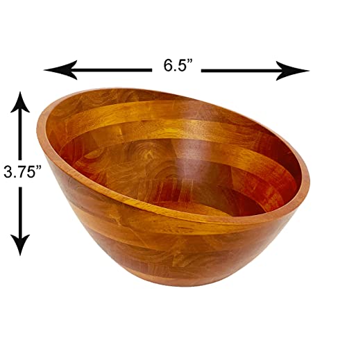 Woodard & Charles Set Of 4 Individual Wood Serving Bowls For Salad, Snack, Fruit, Chips, Or Candy, 7" X 3 1/4" #TOP4