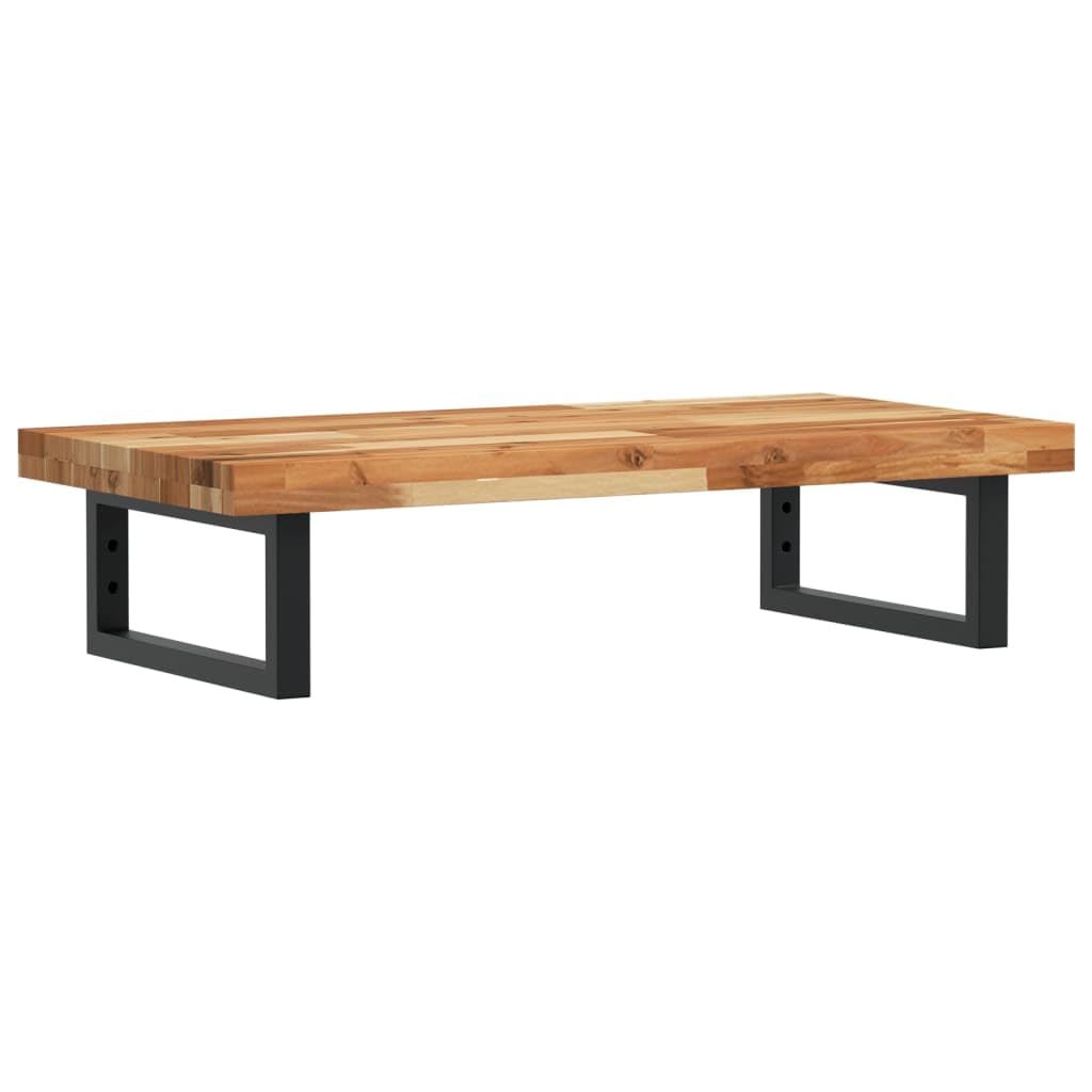 Estantería para lavabo de pared de acero y madera de acacia, 100 x 40 cm, soportes rectangulares negros, ahorra espacio, para lavabo con armario, soporta hasta 100 kg, muebles de baño