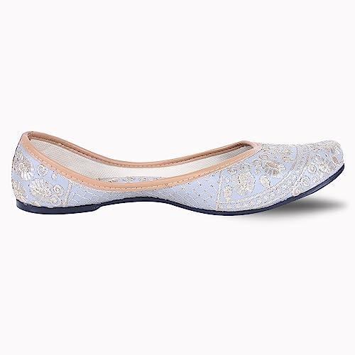 Image of DFR Women's Embroidered Phulkari Punjabi Mojaris Juti Jutti Shoe