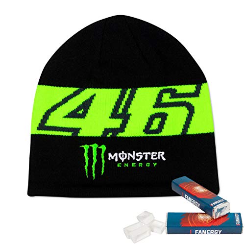 Valentino Rossi Beanie Monster Energy schwarz + 2X FANERGY Traubenzucker