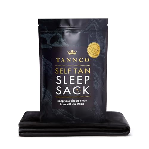 Self Tan Sleep Sack - Keep Sheets Clean from Self Tanner Stains - Zipper for Easy Access - Tanning Lotion Stays On You and Not Your Self Tan Sack - Lightweight Breathable Material - (Black)