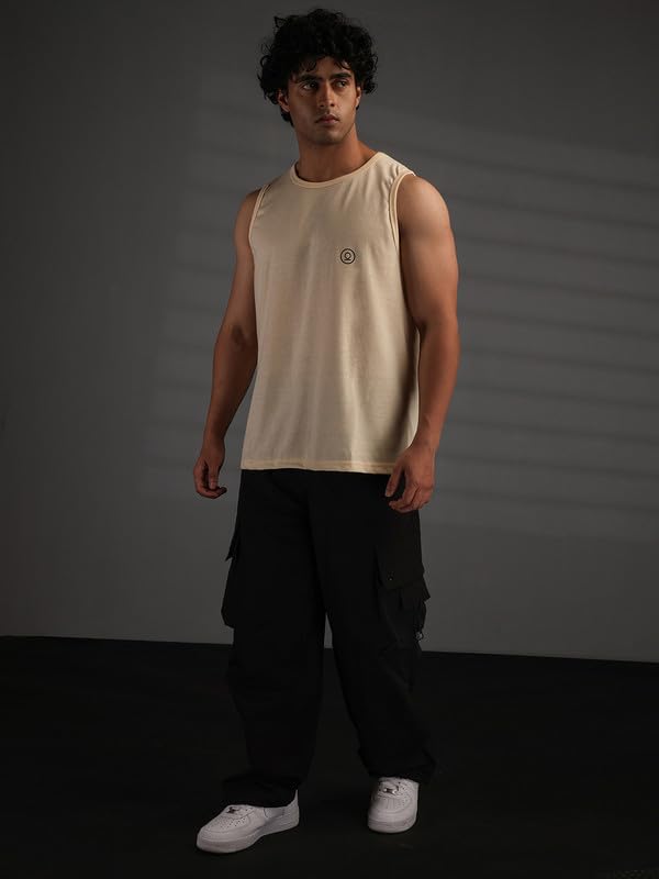 Image of CHKOKKO Tank Tops Sleeveless T-Shirt for Men Gym Wear Vest Solid Stylish Round Neck Running Sando for Sports Workout Fitness & Casual or Beach Wear