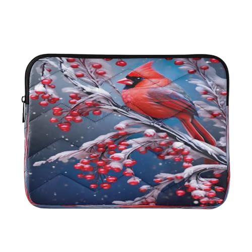 Funda para portátil Roja Winter Bird de 13-14 pulgadas miniatura 1