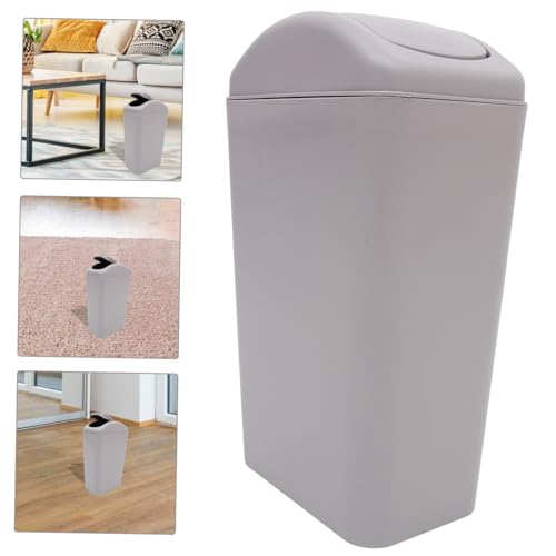 Caneca de basura estrecha con tapa Hemobllo para baño miniatura 7