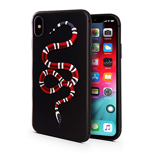 Case for iPhone Xs MAX | Red Snake Designer | Durable Flexible Protective Cover/Bumper/Skin/Cushion (Compatible only with The 6.5” iPhone Xs MAX) (Red)