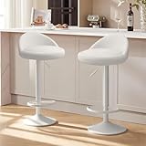 XUEGW Set di 2 sgabelli da bar, sgabelli girevoli e regolabili in altezza con schienale basso