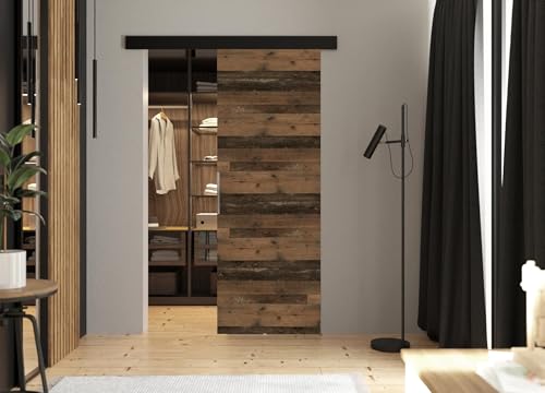 KIER FURNITURE Porte Coulissante Intérieur avec Rail MALIBU - 76x205x1,6 cm - Porte Intérieure pour Chambre et Garde‑robe - Porte Galandage - Sliding Door...