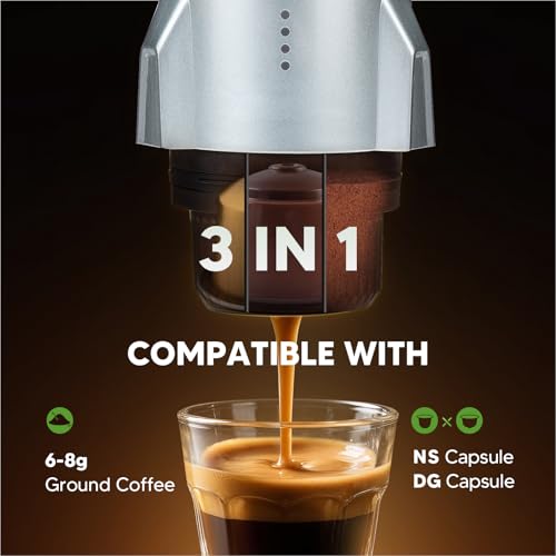 Image of Portable Coffee Maker for Nespresso /Dolce Gusto Pods&Grounds