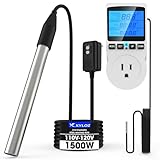 1500W Immersion Water Heater for Pool, Electric Fully Submersible Water Heater with Thermostat & GFCI, For Sink, Bathtub, Baptismal, Small Swimming Inflatable Pool, Stock Tank, Hot Tub, Bucket Camping