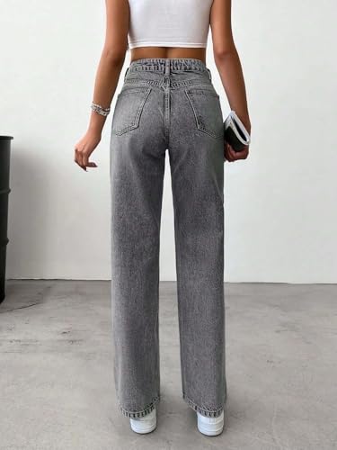 Image of KOTTY Women's High-Waist Button Relaxed Fit Casual Ankle Length Stylish Jeans