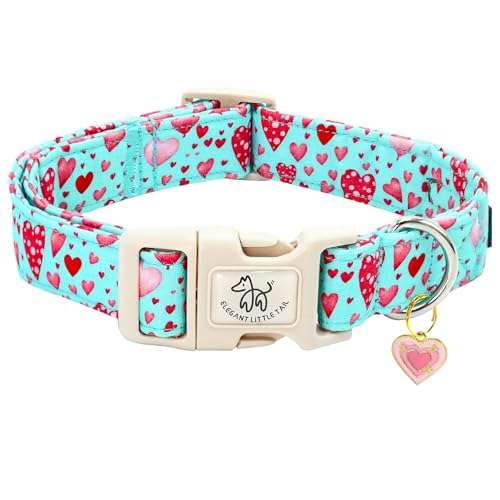 Valentine's Pink Heart Dog Collar for Medium & Large Dogs
