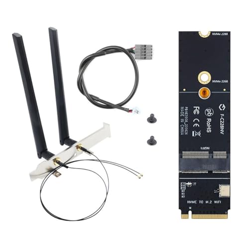 Sxmrmnx Tarjeta WiFi M.2 a Nvme NGFF M.2 A+E Key a NVMe PCI Express SSD Port Converter Adapter F-for AX200 AX210 8265 7260AC Card
