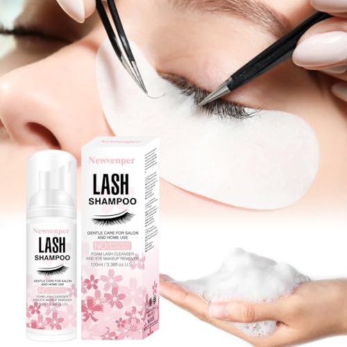 Szampon do rzęs, pianka do rzęs, Cleanser ze szczotką do czyszczenia, środek do przedłużania rzęs, pianka do usuwania pozostałości makijażu, szampon do rzęs do domu i salonu, 100 ml