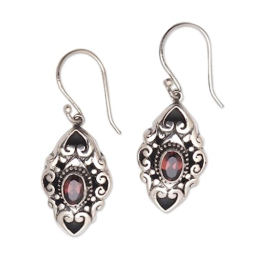 Boucles d'oreilles grenat Novica pendantes Glimpse Of Beauty pour femmes