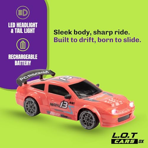 Image of Flare Remote Control Car | 20Kmph, 2.4Ghz | Rc Drifting Car, Rc Car, Valentine Gift, 4 Wheel Drive, Boost Mode, Long Range Remote, Hard Plastic Top with LED Head Light (Track Pink)