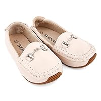 SKEANIE Kids Classic Leather Loafers, Cream, EU22