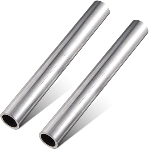 Otoolling 2 Pcs Wall DOM Steel Tube 1020 Seamless Mild Metal Steel Tubing Round Thickened Weldable Metal Pipe for Industries Automotive (1.25'' Od,1'' Id,1/8'' Wall,10'' Length)