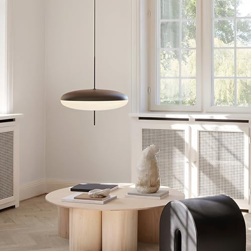 MIXL-Modern Minimalist Black Pendant Light,5-Bulbs Danish UFO Hanging Lamp,Art Deco