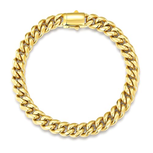 Pulsera cubana de eslabones 8mm 18K Gold Filled para hombre miniatura 1