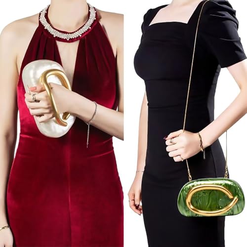 Women Trendy Chain Crossbody Shoulder Bag Handbag Acrylic Wedding Evening Bag Shell Formal Clutch Purse2