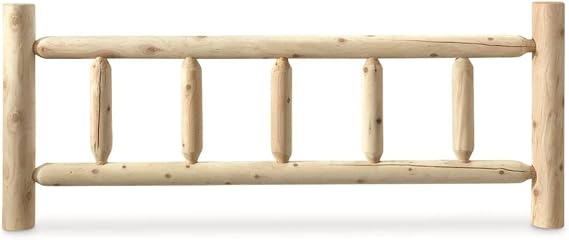 CASTLECREEK Wood Bed Frame with Headboard, Cabin Decor, Heavy Duty, Rustic, Full, Cedar Log