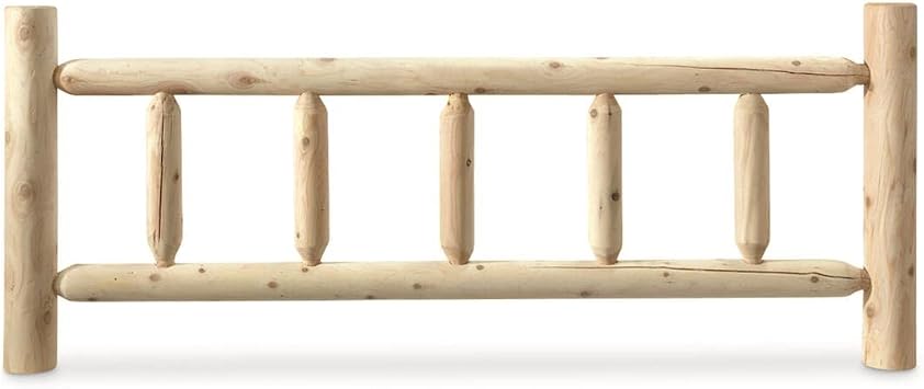 CASTLECREEK Wood Bed Frame with Headboard, Cabin Decor, Heavy Duty, Rustic, Full, Cedar Log