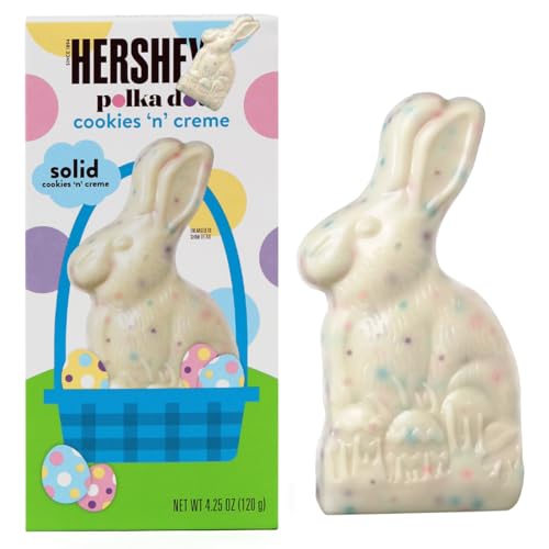 HersheysChocolate Bunny Cookies 'n' Creme Polka Dot, Chocolate Bunny Bulk Each 4.25oz, Perfect For...
