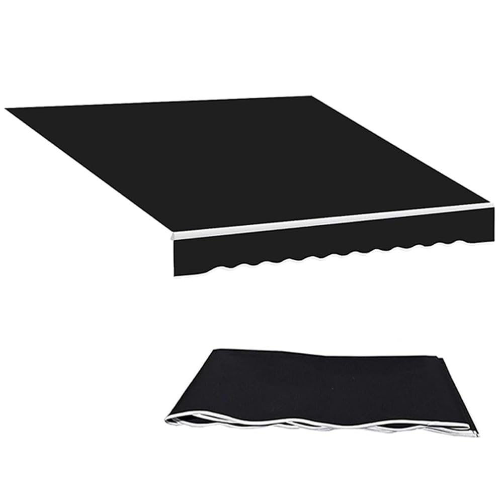Tessuto di ricambio per tenda da giardino blu, protezione UV, in poliestere, per tende retrattili, 3,5 x 3 m e 4,6 x 2,5 m, nero, 240 x 200 cm