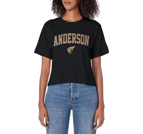 Anderson University Trojans One Color Arch Logo Women's Crop Top