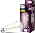 Philips LED Vintage Flicker-Free Clear Spiral A19 Dimmable, Eye Comfort Technology, 500 Lumen, Bright White (3000), 5.5W=60W, Title 20 Certified, E26 Base, 4PK (565820) Brightwhite