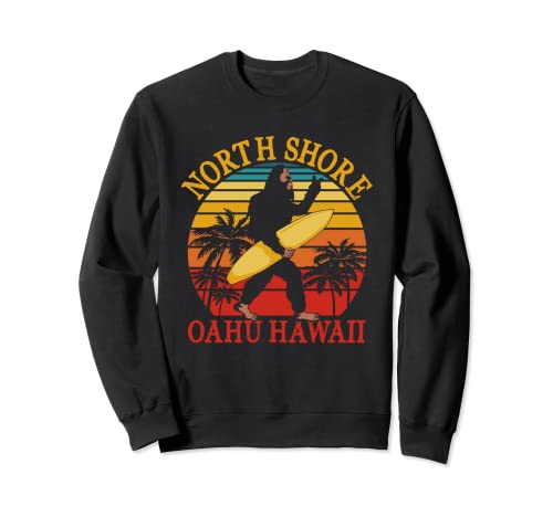 North Shore Oahu Hawaii Surfboard Bifgoot Surfista Sudadera